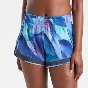 Athleta Printed Mesh Racer Run Short 4” Women’s Make A Splash Cool Size XXS